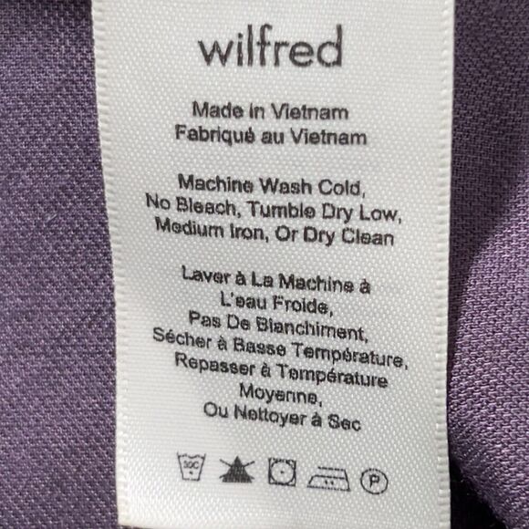 Wilfred Delphine Shift Mini Dress Womens XXS Purple Dolman Sleeve Lagenlook - Picture 8 of 11